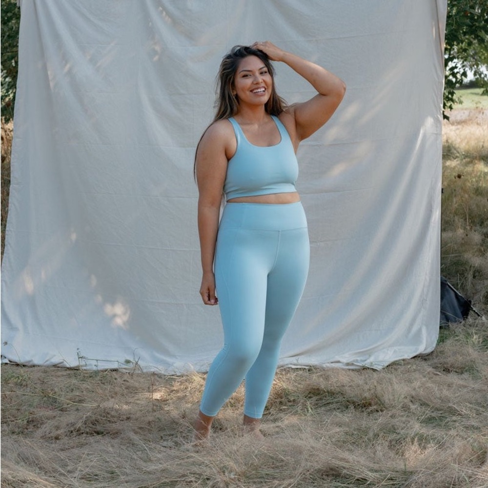 Sky Blue Girlfriend Collective High Rise Compressive Leggings